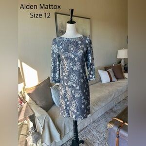 Aiden Mattox silver sequined cocktaill dress